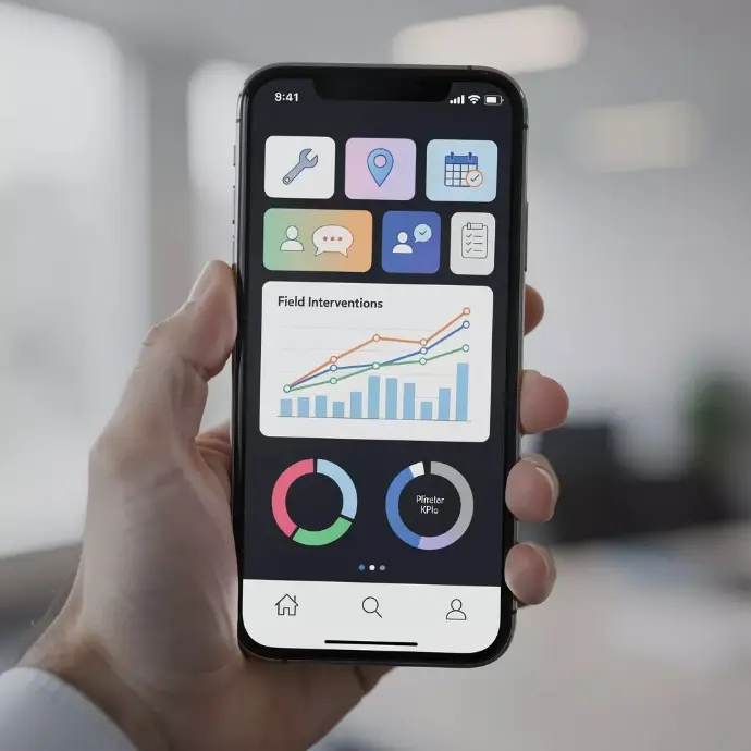 App CRM mobile - gestion client depuis smartphone et tablette