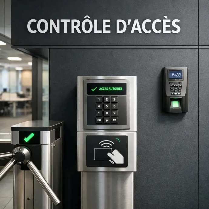 Badge RFID accès entreprise - gestion des droits et historique
